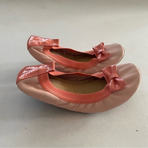 Yosi Samra Girl’s Powder Pink Sugar Melon Bow Ballet Flats - Picture 3 of 8